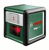 Bosch DIY Kreuzlinien-Laser Quigo Plus, 2 x AAA Batterien, Schnell-Montage Platte, Stativ, Karton (Reichweite 7 m, Neigungsfunktion, Selbstnivellierend) -