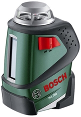 Bosch DIY Linienlaser PLL 360 Set, 4x Batterien AA, Stativhalterung, Schutztasche (Arbeitsbereich 20 m, Messgenauigkeit ± 0,4 mm/m) -