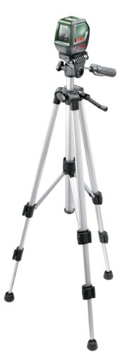 Bosch PLL 2 Kreuzlinienlaser Set + Zielplatte + Schutztasche + Stativ (Arbeitsbereich 10m, Nivelliergenauigkeit ±0,5 mm/m) - 