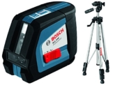 Bosch Professional GLL 2-50, 20 m Arbeitsbereich (ohne Empfänger), Baustativ, Schutztasche, Laserzieltafel, L-BOXX-Einlage, Ausrichtscheibe -