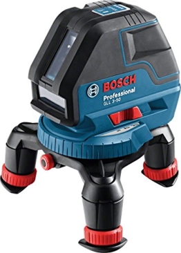 Bosch Professional GLL 3-50, 50 m Arbeitsbereich mit Empfänger, ± 0,3 mm/m Nivelliergenauigkeit, L-BOXX-Einlage, L-BOXX, Laserzieltafel, Universalhalterung -