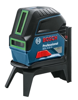 Bosch Professional Kreuz-Linienlaser GCL 2-15 G, 15 M Reichweite, grüner Laser (4x Bessere Sichtbarkeit), Anzeige Lotpunkte, RM1 Halterung, Zieltafel, Schutztasche, 1 Stück, 0601066J00 -