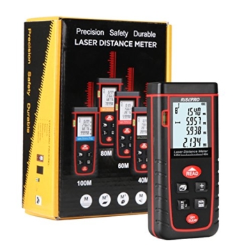 Entfernungsmesser RISEPRO® Professional RZ-S40 Distanzmessgerät Hohe Präzision (Messbereich: 0,05 - 40Meter/ ± 2mm (± 0,08 Zoll)mit LCDHintergrundbeleuchtung) - 