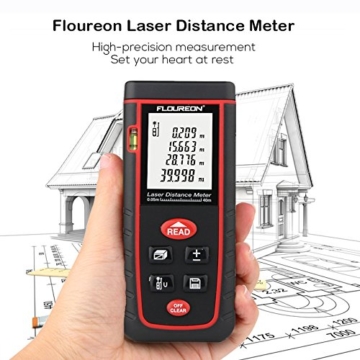 Floureon Laser-Entfernungsmesser 0.05 bis 40m Distanzmessgerät Hohe Präzision - 