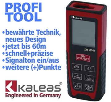 Kaleas Profi-Laser-Entfernungsmesser LDM 500-60 für Entfernung bis 60m [Genauigkeit ±1.5mm] (34056) - 