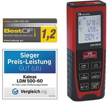Kaleas Profi-Laser-Entfernungsmesser LDM 500-60 für Entfernung bis 60m [Genauigkeit ±1.5mm] (34056) -